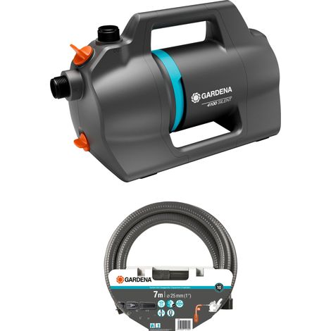 GARDENA Bomba de superficie para jardín silenciosa Silent 4100 l/h, bombea agua a 36m (3,6 bar) con manguera de succión de 3,5 m de 25 mm, 550W (09052-20) (1/5)