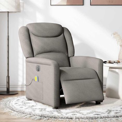 Maison Exclusive - Sillón reclinable de masaje eléctrico tela gris taupe (1/5)