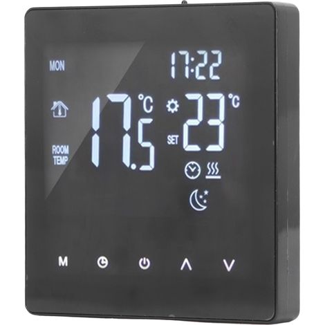 Thermostat numérique écran LCD tactile programmable régulateur chauffage sol eau chaudière noir AC90-240V K2MRH3A (1/5)