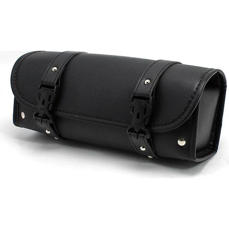 Sacoche à outils pour moto, forme de tonneau rétro, sacoche avant pour moto, noire, étanche, sacoches latérales