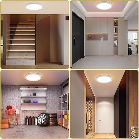 Camping Car LED Ceiling Light, 204 LEDs, 15 W, Dimmable, 3 Colours, LED Lamp with Switch, Lighting for Camper Car, Truck, Caravan, Cabin