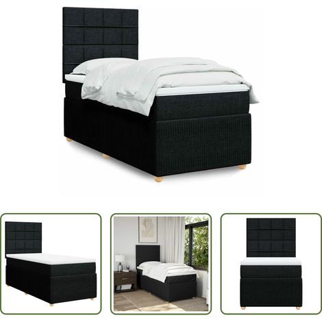 Matratze -  Boxspringbett mit Matratze Schwarz 90x190 cm Stoff (1/5)