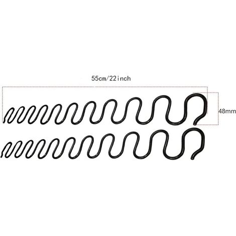 Lot de 2 Ressorts de Canapé 55cm + 4 Clips S - Acier Carbone - Diamètre 4mm (1/5)