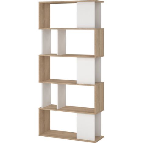 KIT LIBRERIA MAZE 80X29X173 QUERCIA/BIANCO- 1,0 pz