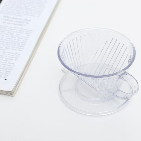 Konischer Kaffeemaschinenfilterbecher, wiederverwendbarer Servierbecher (transparent, Größe S) (1/5)