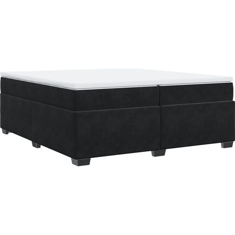 Maison Exclusive - Giroletto a Molle con Materasso Nero 200x200 cm in Velluto (1/5)