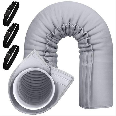1 Manchon Isolant, Tuyau Climatisation Portable, 150cm x 53cm, Tissu Triple Couche, Diamètre 12,7-15cm, Intérieur (1/5)