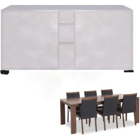 Furniture Covers 170x94x70cm Waterproof 420D Fabric Tarpaulin Garden Cover Fabric Tarpaulin for Table, Sofa, Recliner, Chairs (Silver) (1/5)