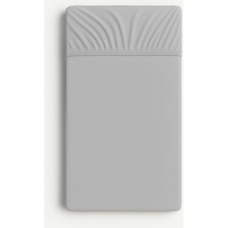 Sábana bajera ajustable de algodón jersey para cuna de 120x60 cm - gris (1/3)