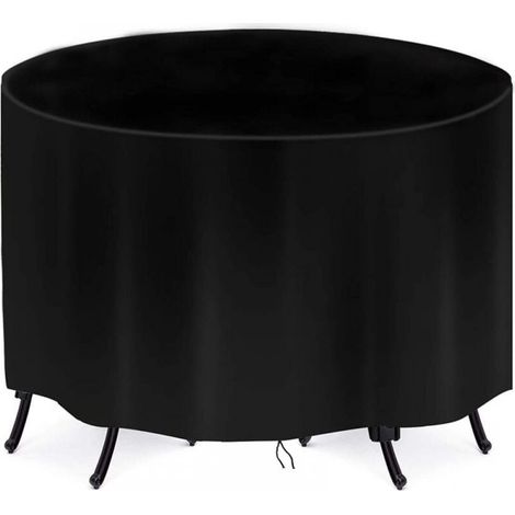 Housse de protection imperméable pour table de patio ronde, housse de protection en tissu Oxford pour meubles de patio, ensemble table et chaises (1/4)