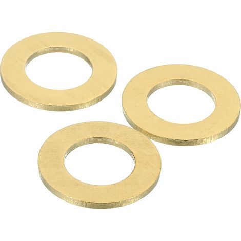 3Pcs Rondelle Métal Plate Laiton, Kit Rondelles Cuivre M16 D'Ecrasement Assortiment, 16mm DI, 30mm DE, 2mm Epaisseur Pour Boulons Vis Réparation, Construction (1/5)