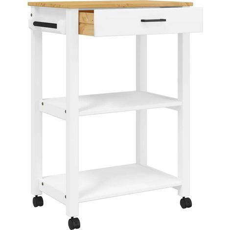 vidaXL Kitchen Trolley MONZA 60x40x88.5 cm Solid Wood Pine