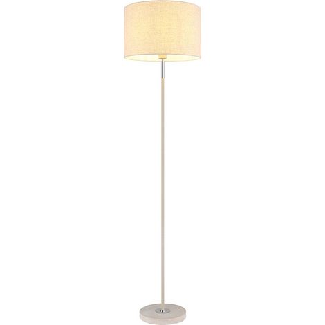 Stehlampe Standleuchte Leselampe sandfarben matt Textil creme Fußschalter H159cm