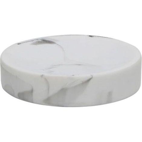 Cleafe - Piattino Porta Sapone Saponetta Bagno Accessorio Arredo Effetto Marmo Bianco 87831 - (1/2)