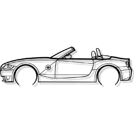 DECORACIÓN DE PARED DE METAL - Z4 M E85 DETALLADA - Decoración de pared para automóvil - 100CM