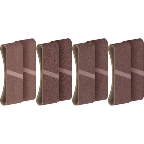 Lot de 20 bandes abrasives pour ponceuses (pour peinture sur bois, bois dur, Ø mm, accessoire pour ponceuse à bande) (1/4)