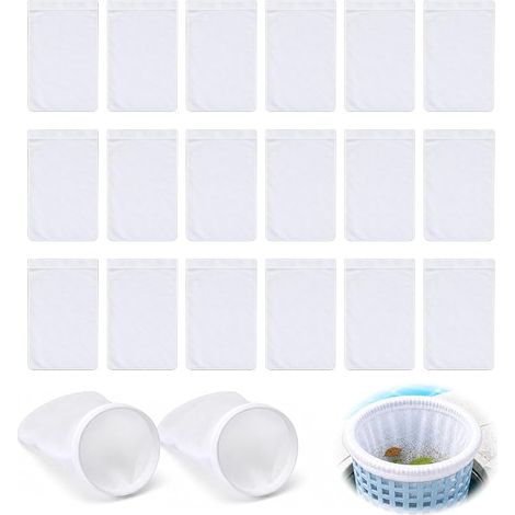 Chaussette Skimmer Piscine, 20 Pièces, Nylon, Blanc (1/5)