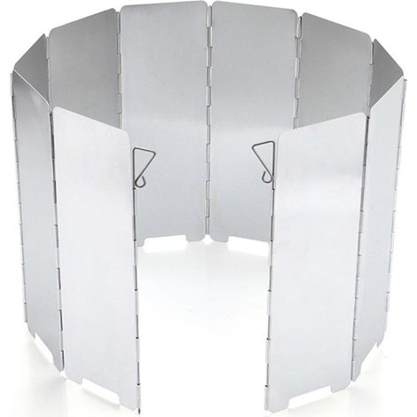 Pare Vent Pour Réchaud Camping - Pliable - 10 Plaques - Aluminium - Antivent - Accessoire Cuisine Extérieur - Léger