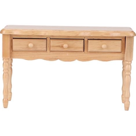 Table/bureau miniature en bois pour maison de poupée à l'échelle 1:12 (accessoire de salon). (1/5)