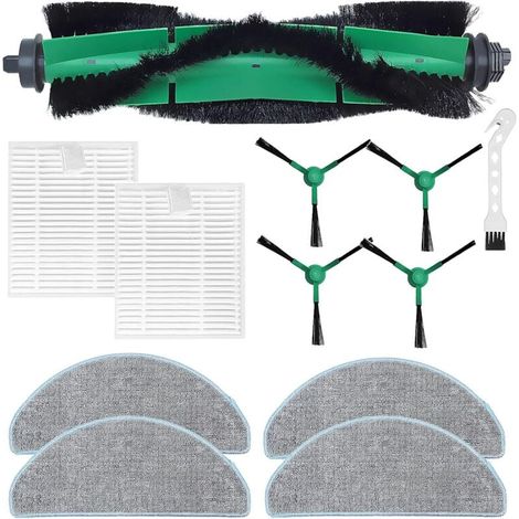 Accesorios ZVD para iRobot Roomba Combo Essential Y0112 Y0110 Y011240 Y01040: Repuestos para aspiradora robot, cepillo giratorio, 2 filtros, 4 paños de limpieza y 4 cepillos laterales. (1/4)