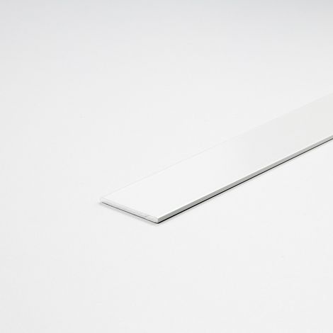 Perfil bricolaje pletina aluminio pintado blanco 1000 x 20 x 2 mm