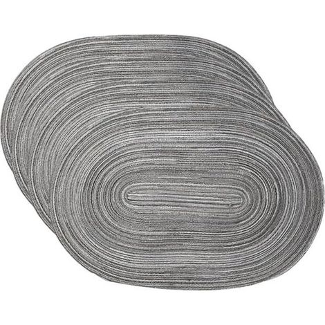Juego de manteles individuales ovalados, 30, 5 x 44, 5 cm, antideslizante lavable, cocina comedor (beige, juego de 8, juego de 8 piezas (1/5)