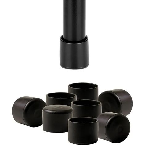 Bouchons caoutchouc souple pour chaises et meubles – 16 pièces – Coussinets ronds anti-rayures et anti-bruit pour pieds bois - 25 mm (1/5)