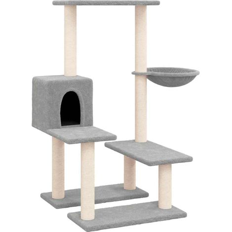 Arbre à chat avec griffoirs en sisal Gris clair 94,5 cm (1/5)
