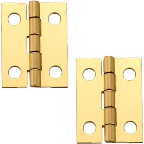 Charnière miniature en laiton massif Stanley, taille moyenne, 10,2 cm de long x 2,5 cm ouverte, lot de 2 paires (1/4)