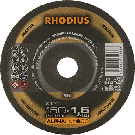Disco da taglio Rhodius xt70 acciaio inox 150 mm 25 pezzi
