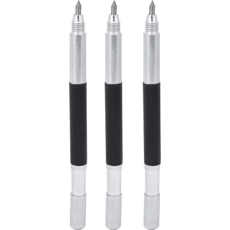 3pcs Stylo de Gravure à Pointe en Carbure de Tungstène à Double Tête, Stylo de Gravure de Gravure sur Métal Bricolage Graveur Graveur Outils pour Verre Métal Bois Céramique Pierre