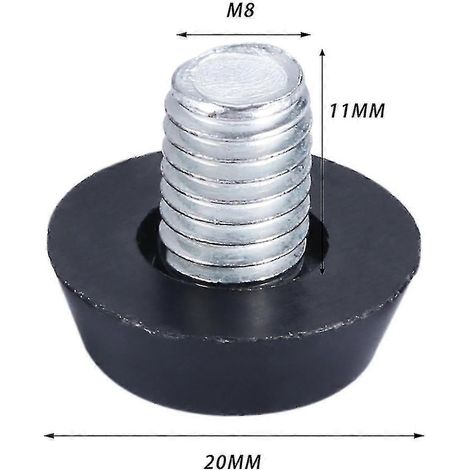 Lot de 10 tiges filetées réglables M6/M8 pour meubles, roulettes de table, pieds et vérins de nivellement. (Vis M8 x 11 mm) (1/5)