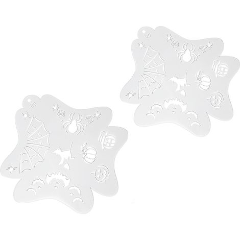 Lot de 2 pochoirs maquillage visage, gabarits creux pour peinture corporelle, traçage facial enfants, fête Halloween, maquillage festif (1/5)