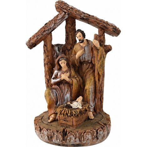 Crèche en résine, décoration de Noël de style européen pour bureau ou fenêtre (F25180) (1/5)