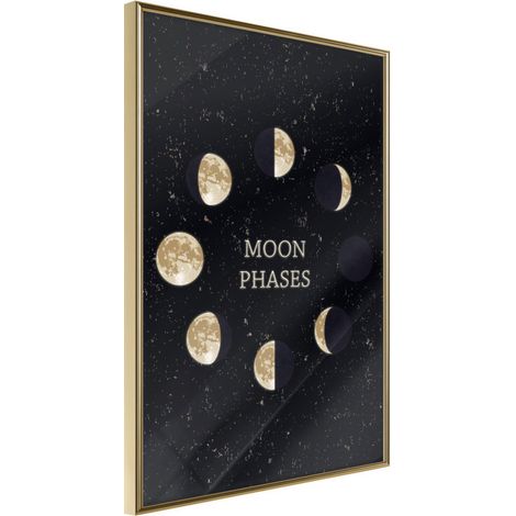 Affiche Murale Encadrée "In the Rhythm of the Moon" 30 x 42 cm Or