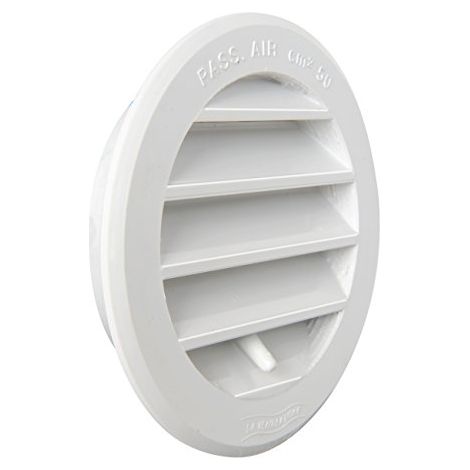 Griglia Aerazione 'Extra' Da Incasso In Abs Bianco Con Rete E Dosatore   Cm 7,7 (1/4)
