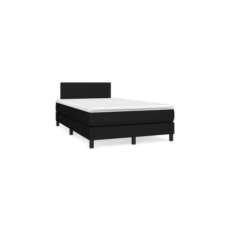 Sommier à lattes de lit avec matelas Noir 120x200 Tissu (1/5)