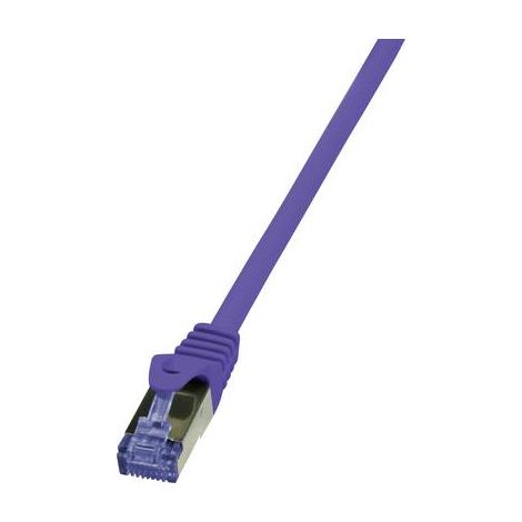LogiLink CQ302VS RJ45 Câble réseau, câble patch CAT 6a S/FTP 0.50 m violet ignifuge, sans halogène, (1/2)