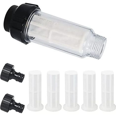 Tuyau D'Arrosage pour Filtre à, PréFiltre à de 3/4 Pouces avec 5 Inserts de Filtre + 2 Adaptateurs Rapides (1/5)