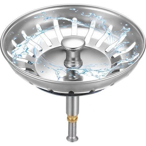 Filtre à Évier de Cuisine Ø 79mm, 1 Filtre Bouchon Evier Cuisine avec Hauteur Réglable, Bouchon Evier Cuisine en Acier Inoxydable 304, Bonde Evier (1/5)