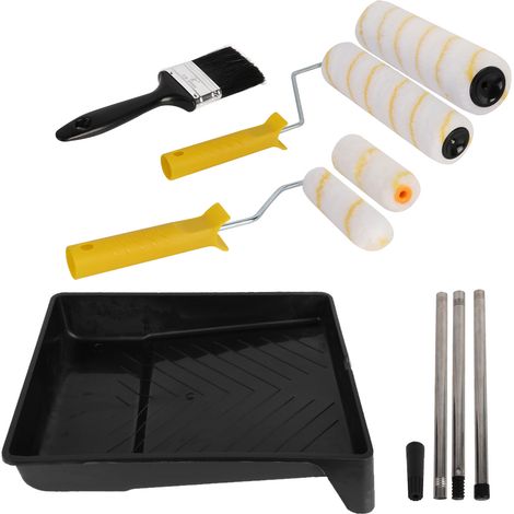 Farbroller-Set mit Verlängerungsstange, Farbwanne, Pinsel und Walzen, für Wände und Decken (1/5)