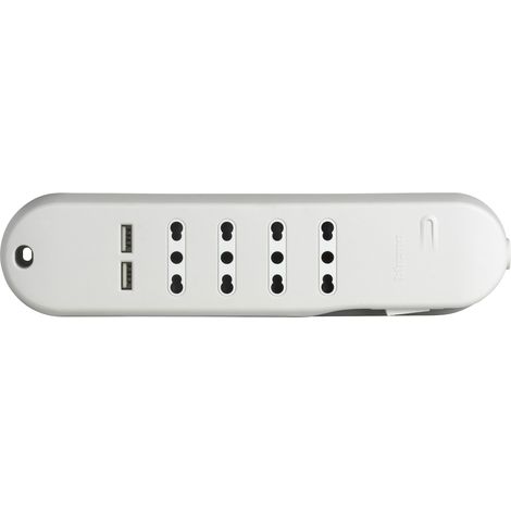 Ciabatta Multipresa 4 Prese Bipasso 10/16A 2 USB Bticino 3636DBU (1/6)