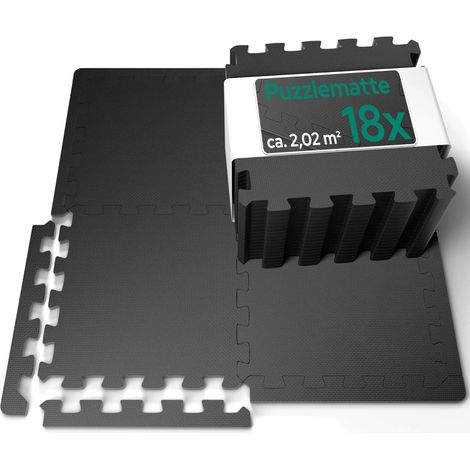 AREBOS EVA Puzzlematten 18er Set 1 cm – Fitnessboden Bodenschutz rutschfest schalldämpfend 2,02 m² (1/5)