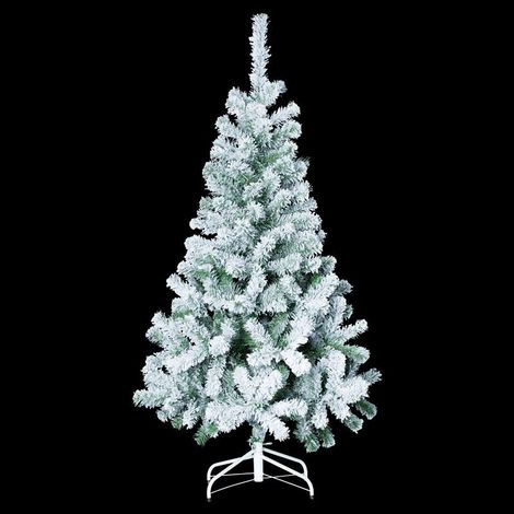 Paris Prix - Sapin De Noël Enneigé floque 180cm Blanc (1/2)