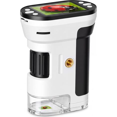 Microscope Numérique Enfants - Grossissement 1000x - Écran IPS 2,0 Pouces 1080p - 6 LED Réglables - Batterie Intégrée 600 mAh - USB-C - 32 Go Carte SD Incluse - Pour Découverte Scientifique À Partir d