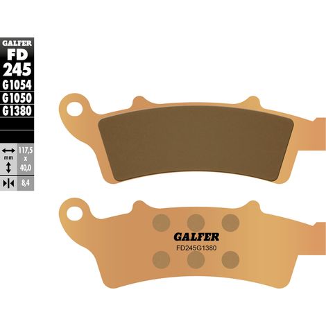 PASTILLAS DE FRENO GALFER KH324 DE METAL SINTERIZADO PARA SCOOTER (DORADO)