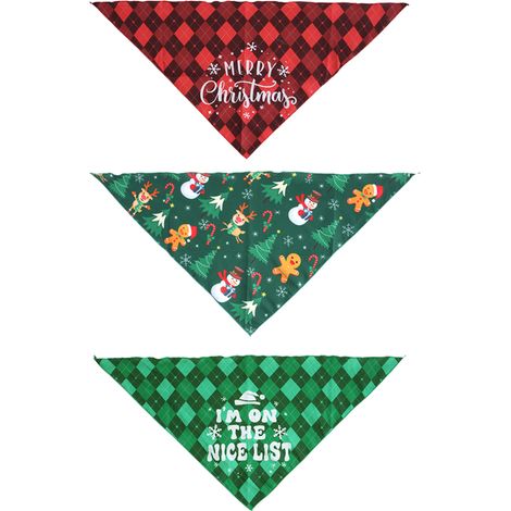 Filiyano-Lot de 3 bandanas pour chien, écharpes triangulaires et bavoirs, accessoires de déguisement et de décoration pour animaux de compagnie (1/5)