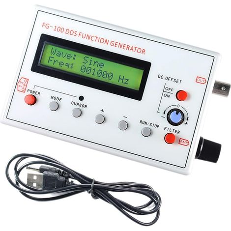 Générateur de signaux de fonction 1 Hz - 500 kHz - Module de source de signaux - Compteur sinusoïdal carré - Forme d'onde triangulaire - Corps en métal (1/5)