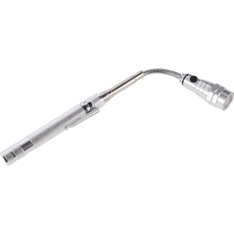 Outil Argenté de Ramassage Magnétique Télescopique en Acier Inoxydable avec Lampe Torche LED, pour Mécaniciens et Bricolage Lors Réparation Moteur (1/5)