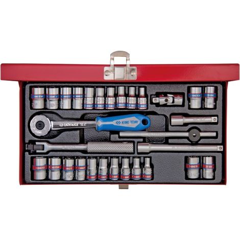 KING TONY - Coffret 1/4"  30 pièces, pouce et mm (1/5)